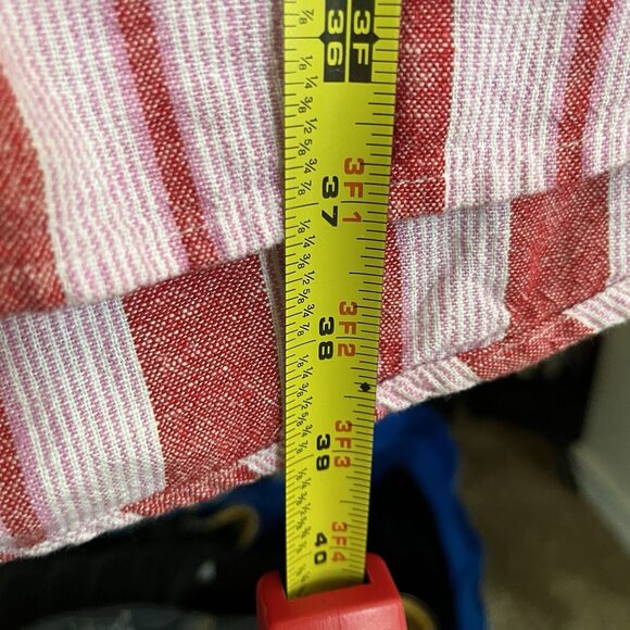 Gap Women's Sleeveless Button Up Linen Blend Striped Red Shift SZ XL - Picture 8 of 8